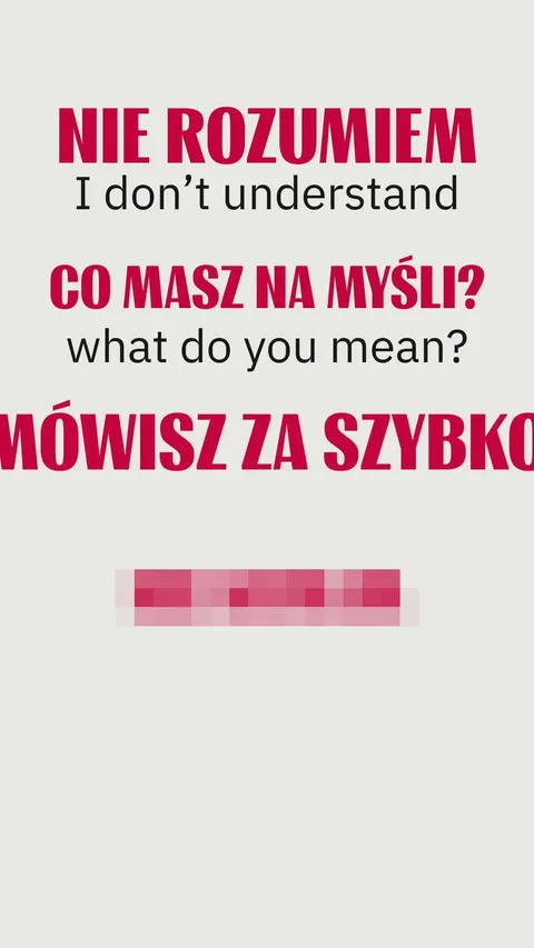 How to say I don't understand in Polish
