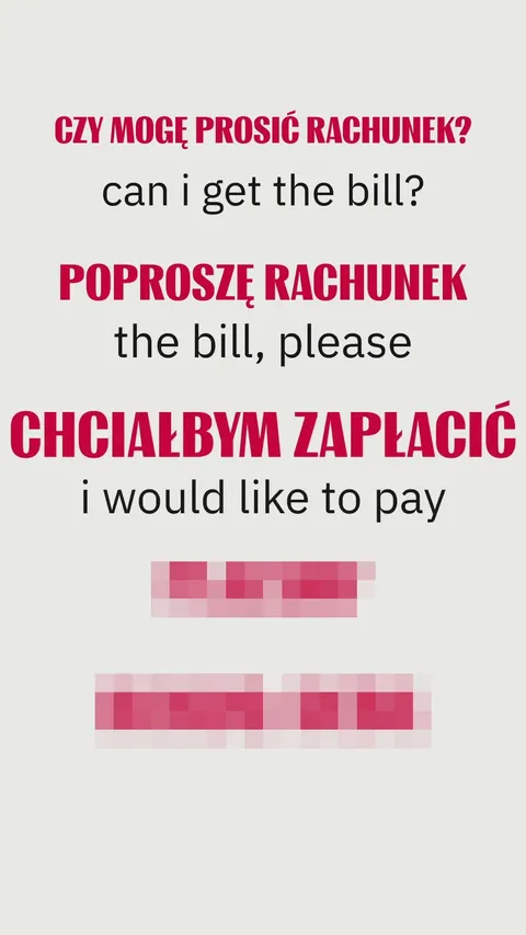How to say the bill please in Polish